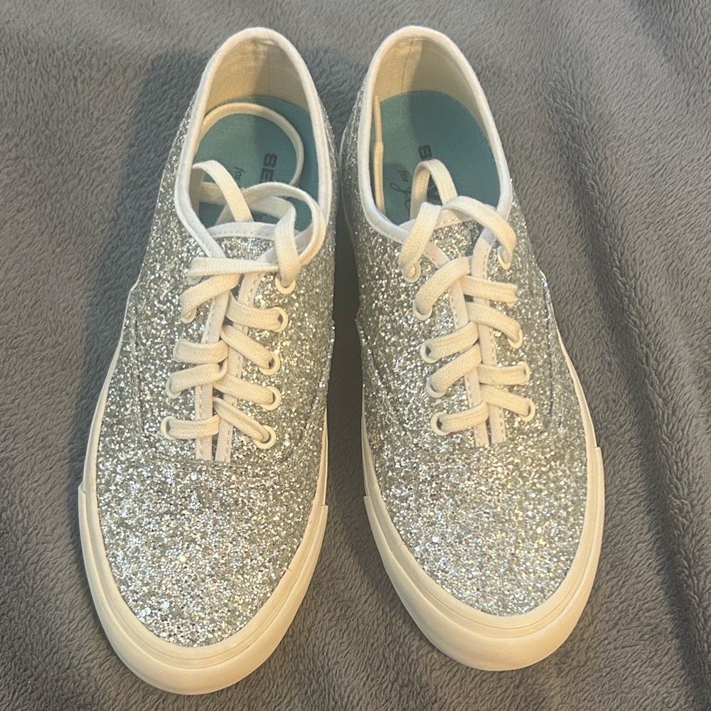 NEW Silver Glitter SeaVees for J Crew Women's Sneakers